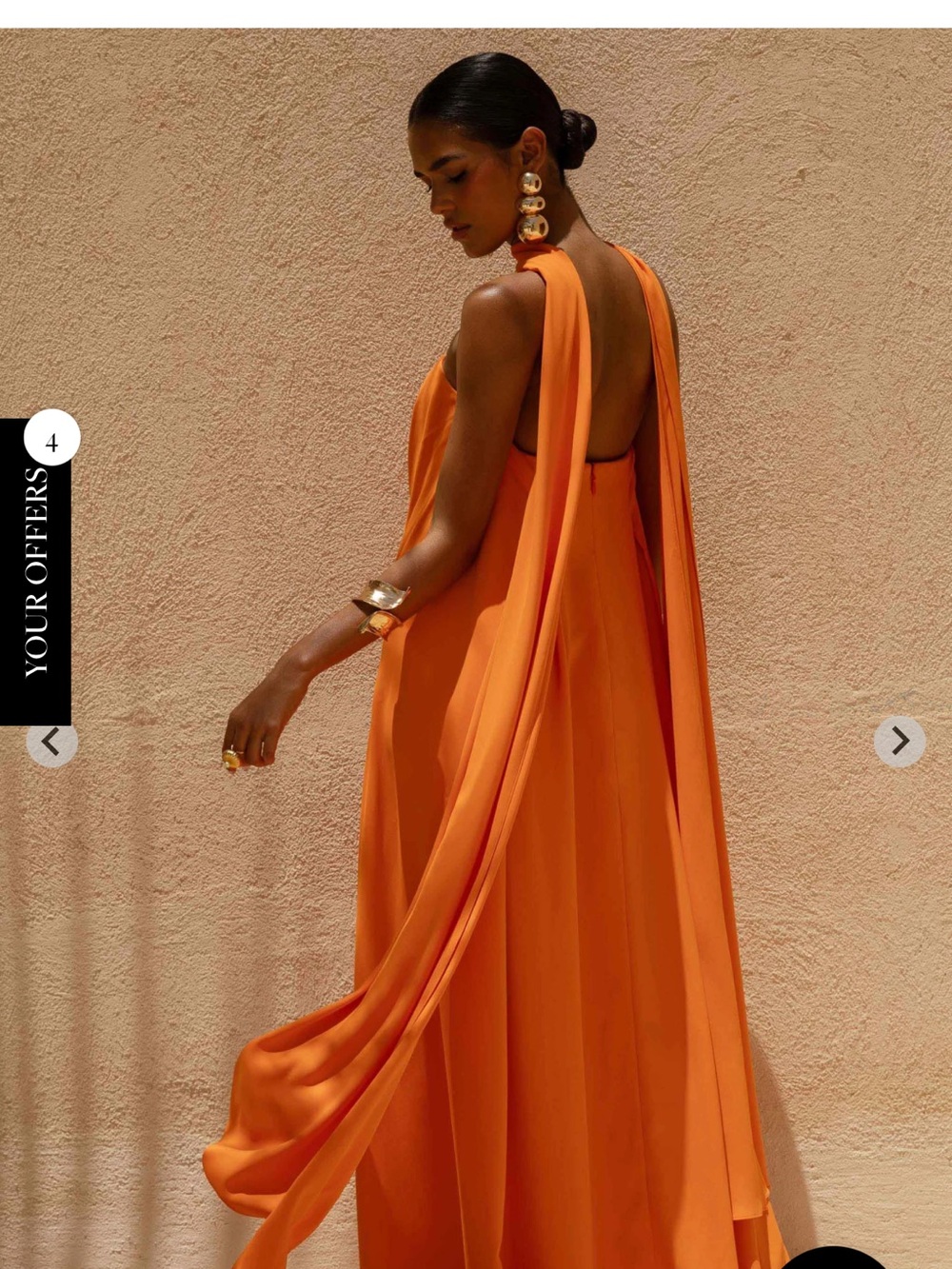 Club L London Cerise Orange High-Neck Maxi Dress With Open-Back - Picture 2 of 2